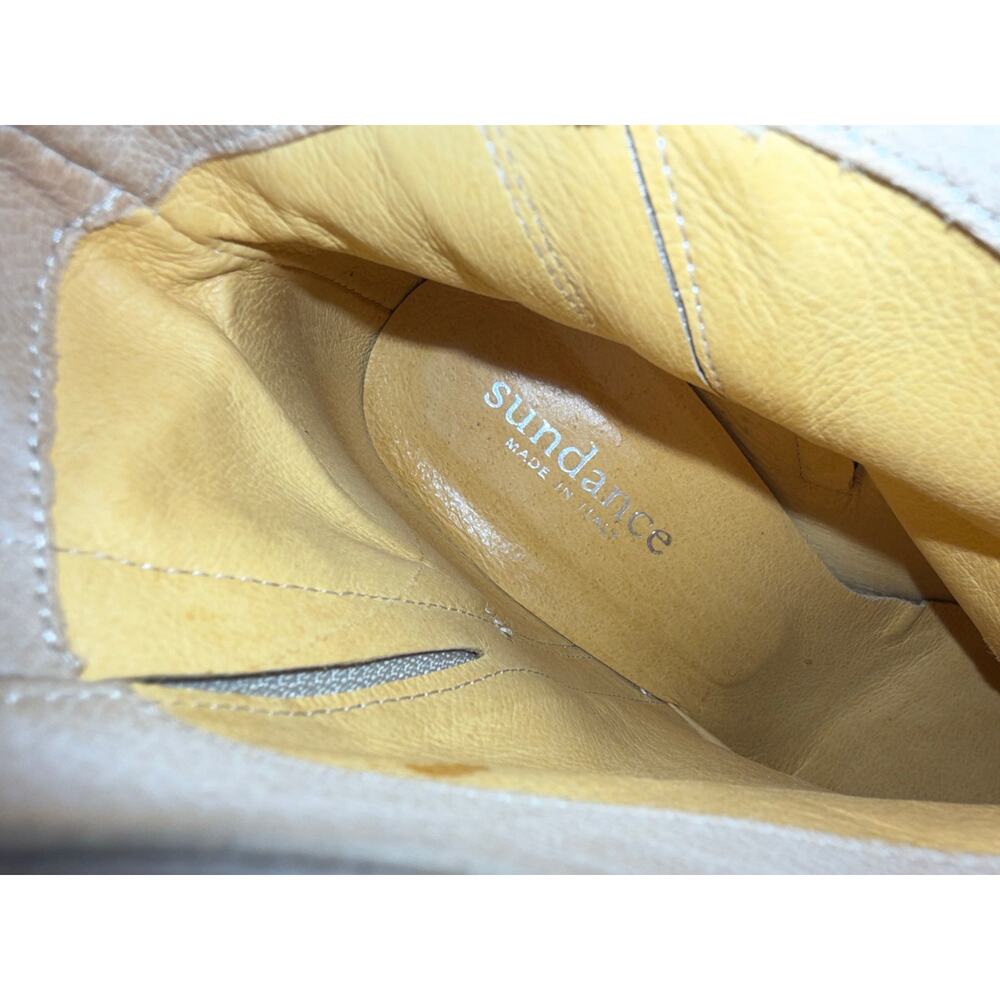 Sundance Cream Leather Western Heeled
Booties- size  39/9 - N18 - Picture 9 of 12